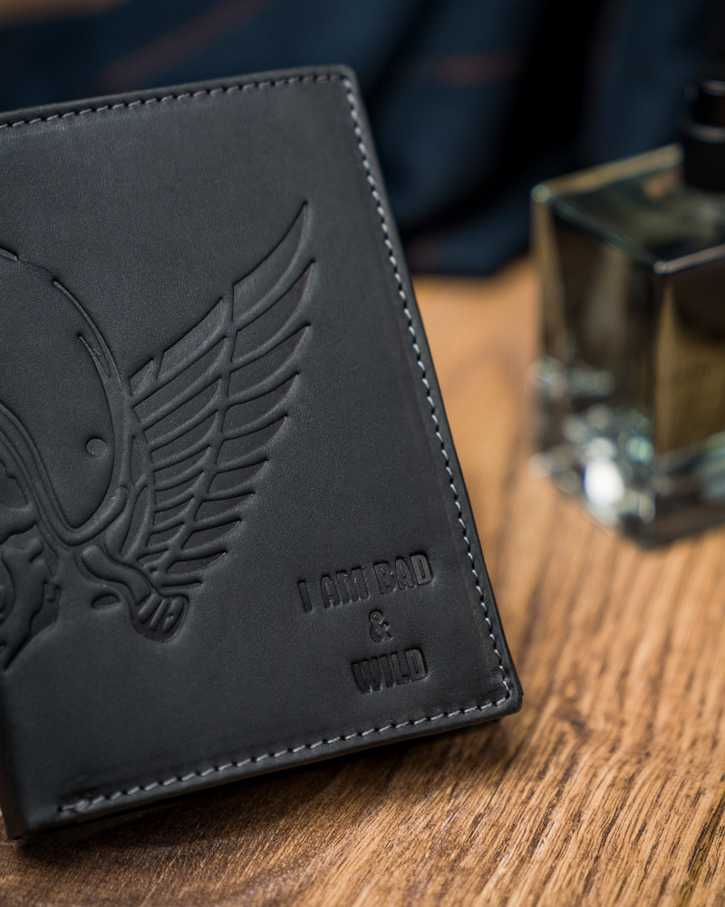 Гаманець чоловічий I AM BAD and WILD N4-HUB BLACK Гаманець чоловічий I AM BAD and WILD N4-HUB BLACK